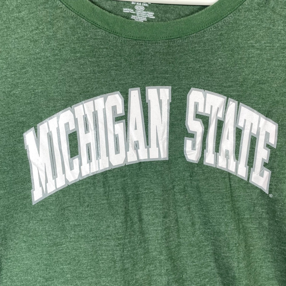 Michigan State Spartans T Shirt Mens 2XL XXL Green Short Sleeve MSU Basketball - Picture 3 of 11